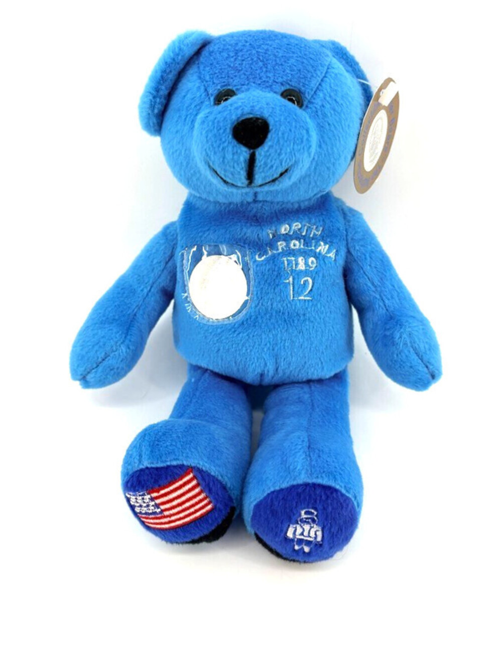 Timeless Toys North Carolina Quarter Light Blue Teddy Bear Beanie Toy Plush